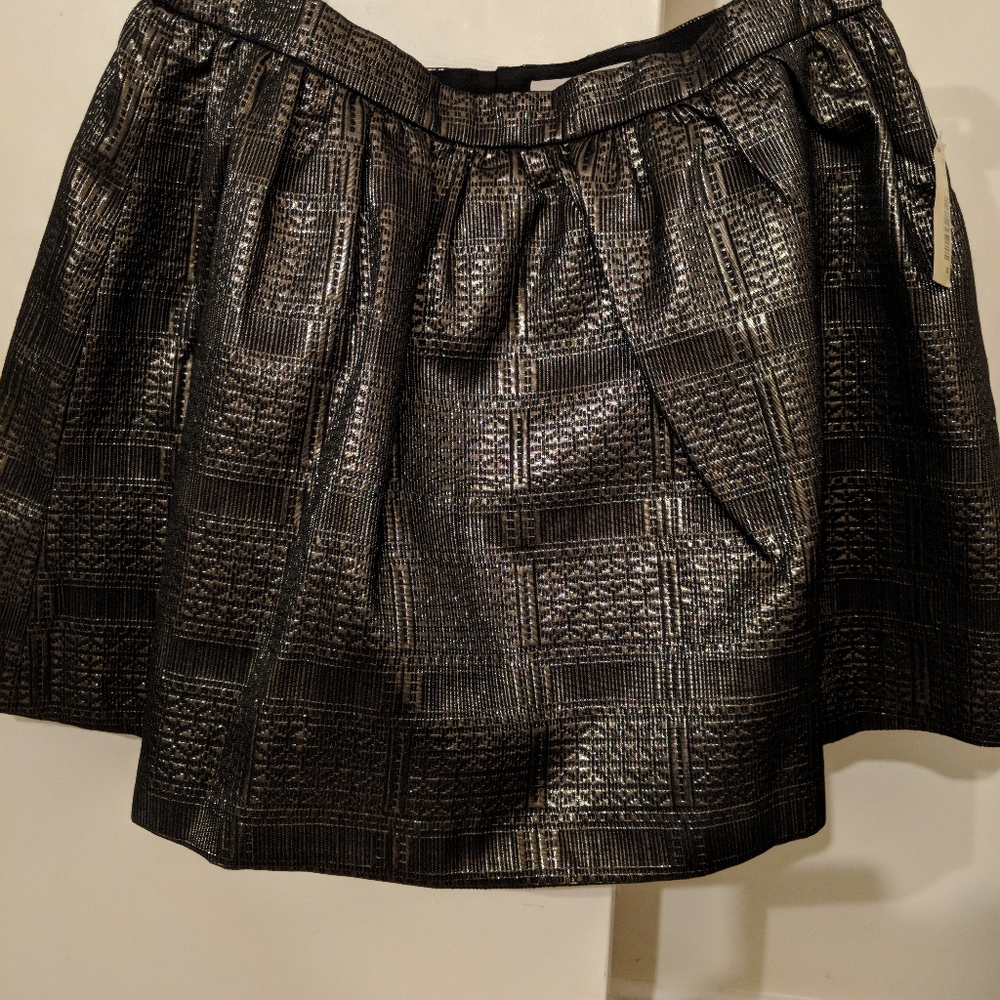 NWT Metallic Black Mini Skirt Size 10